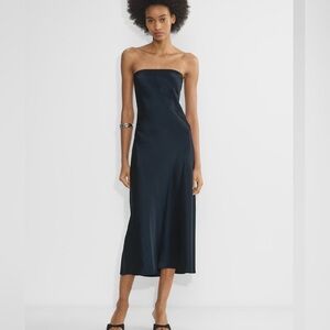 Aritzia Elegant Navy Strapless Dress